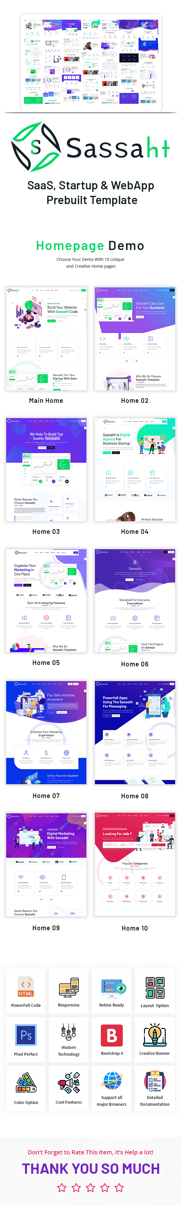 Sassaht - SaaS, Startup & WebApp Prebuilt Template