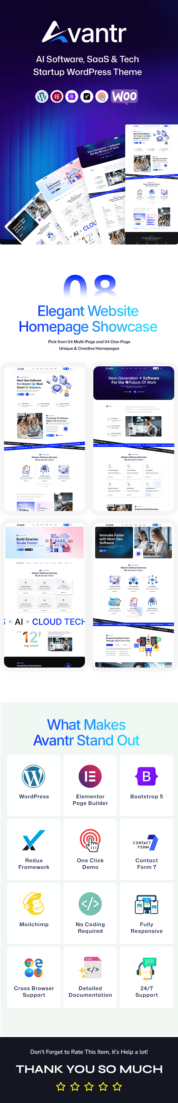 Avantr - AI Software & SaaS WordPress Theme - 2