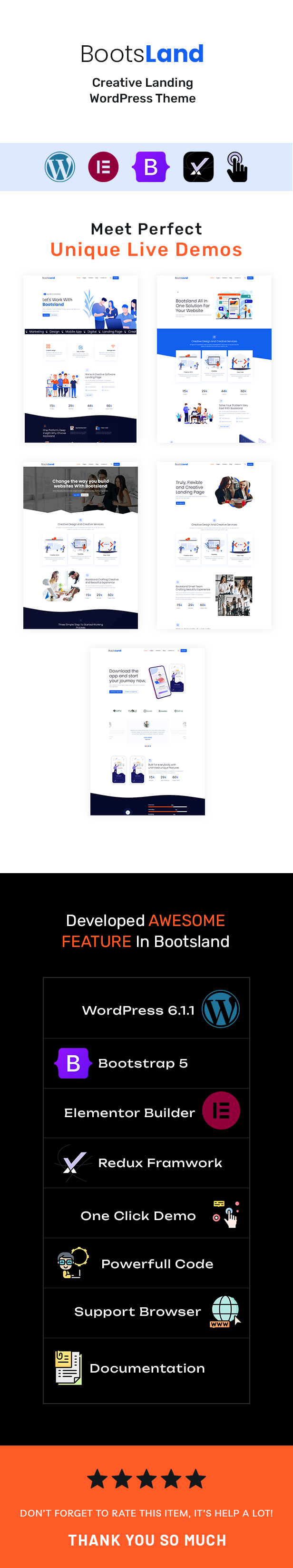 Bootsland – Creative Landing WordPress Theme