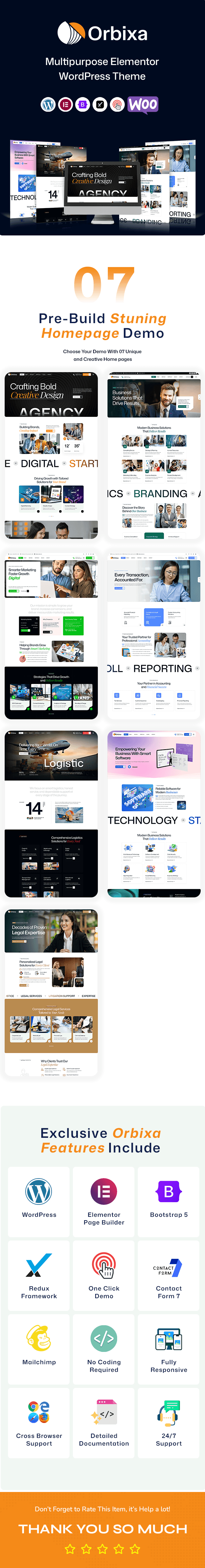 orbixa Multipurpose Elementor WordPress Theme Preview