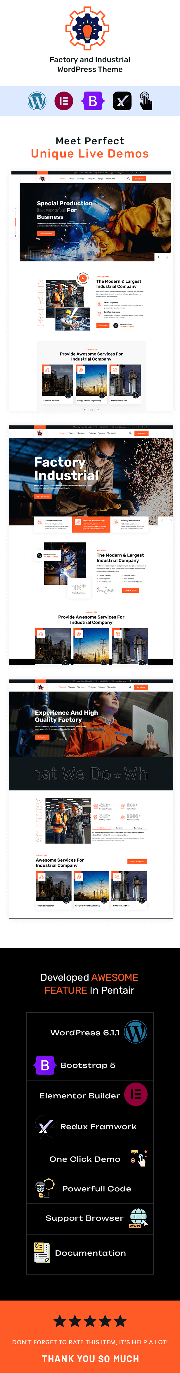 Pentair – Factory and Industrial WordPress Theme