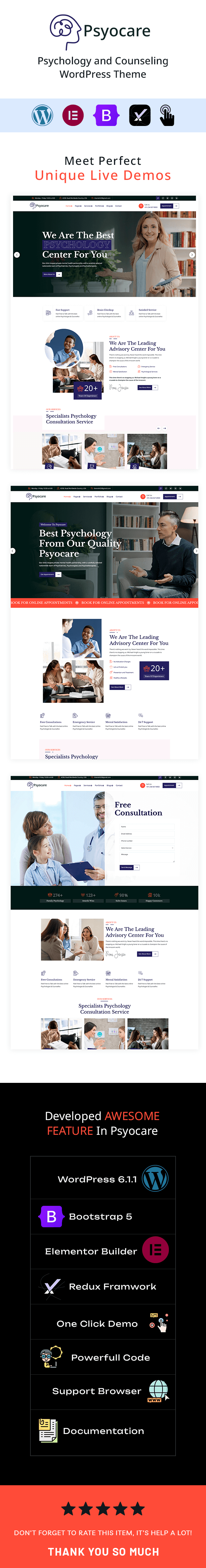 Psyocare - Psychology and Counseling WordPress Theme - 2